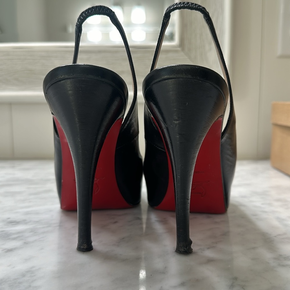 CHRISTIAN LOUBOUTIN No Prive 120 Kid/Cuoio Leather Black Size 38 - Picture 2 of 10